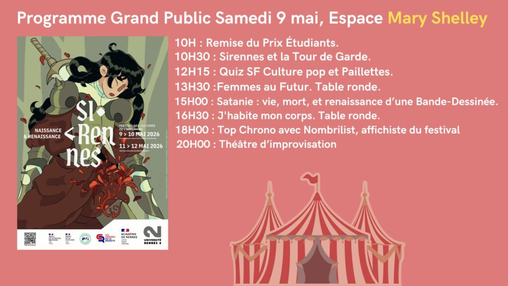 Programme Grand Public samedi 9 mai.